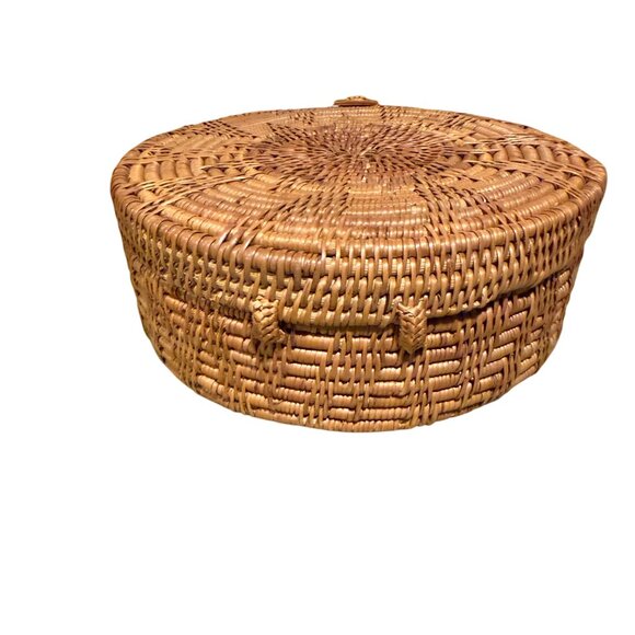 Crossbody Shoulder Rattan Bag Handmade in Bali Coastal Chic Boho - Picture 12 of 16